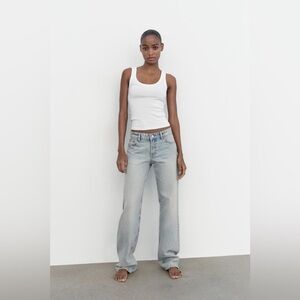 Zara- TRF LOW RISE STRAIGHT CUT JEANS